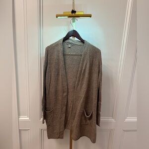 Cozy barefoot dreams Brown Open Front Cardigan sweater sz Med blanket soft robe